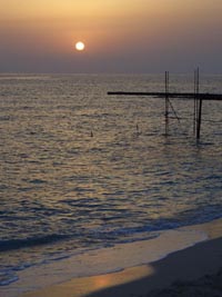 persichergolf kaspischesmeer insel sonnenuntergang